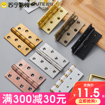 (365)Good door hinge 304 stainless steel 4 inch flat open thickened wooden door mother hinge bearing hinge