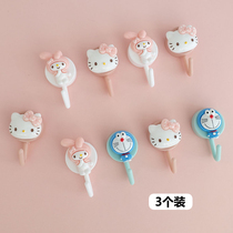 Non-perforated wall strong viscose kitchen bathroom toilet door behind Nordic seamless cartoon cute creative hook