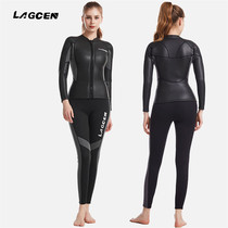 New Ladies 2 5MM split diving suit long sleeve zipper snorkeling surf jellyfish clothing cold warm winter swimsuit