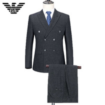 Autumn and winter Armani suit suit men business high-end fashion striped wool suit professional dress wedding dress
