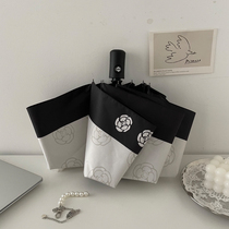 Haru Retro Small Scent Wind Ins Full Automatic Sunny Umbrella Dual-use type folding sun umbrella sunscreen Sunshade umbrella female