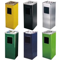 Yellow green black and blue ash bucket hotel square trash can large and small elevator mouth fruit box against the wall vertical Hotel