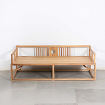 Luohan bed new Chinese white embryo sofa couch solid wood simple Zen furniture modern Old Elm noble concubine push and pull bed