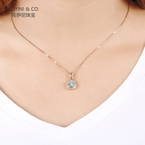 18k rose gold mo sang shi pendant necklace women d color platinum simulation diamond 1 karat free-chain pendant