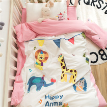  Baby cotton bedding set three-piece kindergarten quilt cover spring and summer childrens quilt newborn sheets can be customized