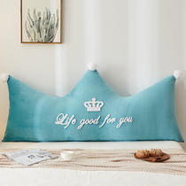 Crown bed pillow Headboard soft bag double removable washable cushion pillow large backrest Towel embroidered net red with the same
