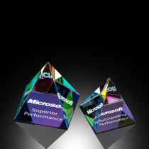 New crystal small trophy lettering pyramid shape Crystal trophy Paperweight enterprise annual meeting award commemorative recognition