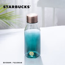Starbucks Cup 473ml dark green gradient glass water bottle large capacity portable water Cup summer with lid
