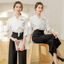 Beautician work clothes Womens autumn and winter suits high-end foot bath health club beauty salon Skin management technician clothes