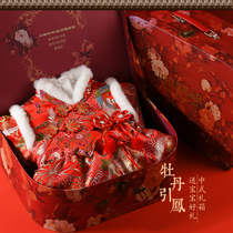 Baby Gift Box Winter Girls Thickened Hanfu Dress Clothing Supplies Baby 100 Days One Year Gift Year Clothing