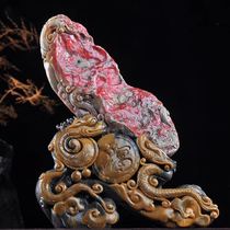 Boutique Dahongpao ChangHua Bloodstone ornaments with Dragons in front of them stone carving stone carvings