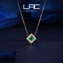 LAC high jewelry natural emerald necklace 18K gold pendant female diamond choker color treasure gift