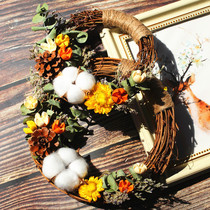 Dried flowers Rattan woven wreath handmade DIY material pack Christmas gift pendant car hanging pinecone student homework eternal flower