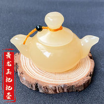 Huanglong Jade teapot handle teapot decoration jade teapot handle Hu Wen play handle