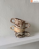 (Spot)PollyGarden Korean niche designer handmade irregular latte cup