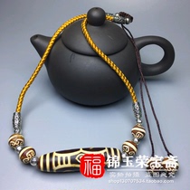 Ming and Qing antiques antiques miscellaneous return to the best of six-eyed necklaces pendants old objects old goods Fidelity