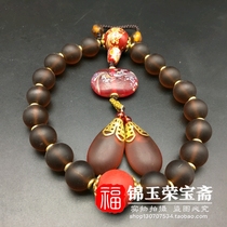Ming and Qing Dynasties put a piece of old glass beads with beads pendant old beads necklace transfer return chain