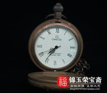 Antique Antique Miscellaneous Old Objects Pure Copper Mechanical Pocket Watch with Chain Retro Reflow Playpieces Hanging Watch Hanging Ornaments Collection