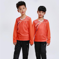 Spring and autumn new volleyball suit long-sleeved trousers suit Childrens tennis training game suit big child shuttlecock clothing