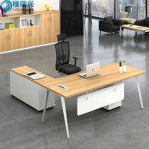  Office boss desk and chair combination Manager desk Simple modern president supervisor desk Single large desk steel feet