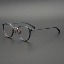 Japan light luxury niche high-grade handmade glasses frame carved in gold pure titanium Harajuku retro literary couple