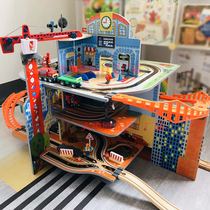 playtive mine train track stereo luxury set compatible with IKEA wooden track puzzle assembly toy