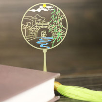 Jiangnan water town Wuzhen bookmark brass metal tassel classical Chinese style creative design small fresh cultural and creative gifts