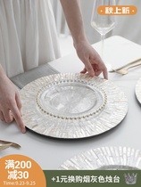 American ins style handmade insulation natural shell table mat creative light luxury decoration round western food tray
