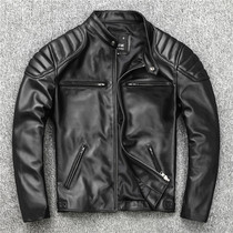 Special price pick-up pure sheepskin leather leather mens motorcycle stand collar slim short youth leather jacket
