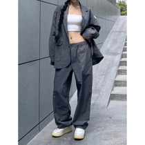 Day WALKER autumn gray suit pants national tide feeling thin casual pants hanging pants men and women with the same model
