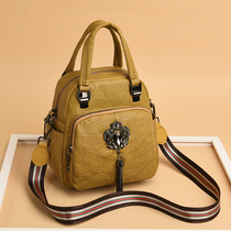 European and American fashion vintage soft leather diamond tassel shoulder bag female 2021 New Tide versatile multifunctional shoulder bag