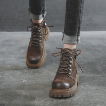 Martin boots female English style 2021 new autumn and winter plus velvet thick bottom explosive early autumn boots children
