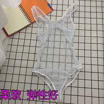 Sexy Transparent One-piece Dress Ultra Slim Ice Silk Type Mesh Yarn Dpants Letdown Pants Lulle Dorsal Underwear Briefs Swimsuit Harnesses Summer