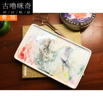 Rectangular palette porcelain ceramics Chinese painting watercolor palette upgraded version