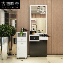 Hairdressing shop mirror barber shop mirror table single double-sided hair salon mirror and cabinet dressing makeup beauty salon