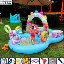 intex multifunctional girl birthday party inflatable candy fountain toddler rainbow slide play pool