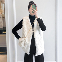 Pregnant women Machia jacket Winter middle length Fashion Tidal Moms Autumn Winter surrogates Outer wear Loose Lamb Fur Winter Clothing
