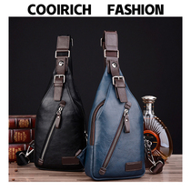CooiRich French leather bag bag trend casual soft skin sports backpack fashion single shoulder slope bag