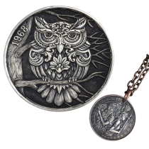 Finding Truth in the Dark Owl Athena Goddess Art Coin Sterling Silver Punk Necklace