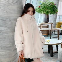 anna pellet cashmere Cashmere coat lamb coat women 2021 new fur one fur thickened fur