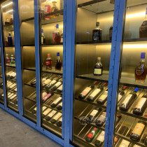 Stainless steel wine cabinet custom display cabinet Smoke hotel club villa basement wine cellar installation Restaurant hotel wine cabinet