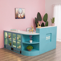 Nordic wrought iron cashier curved simple modern small milk tea shop beauty shop bar table cake shop clothing shop