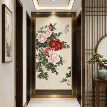 玄关竖版花开富贵图-玄关竖版花开富贵图促销价格、玄关竖版花开富贵图