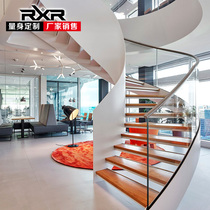 rxr indoor glass solid wood roll board staircase overall art personalized rotating duplex loft villa custom DIY