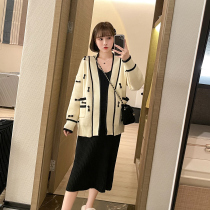 Nanas pregnant womens autumn suit fashion bow knit coat dress spring and autumn