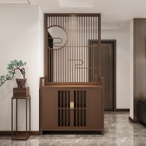 Solid wood porch partition cabinet living room screen Cabinet new Chinese shoe cabinet custom entry door decoration cover