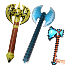 Large small inflatable Plaid axe inflatable double-sided axe open mountain axe inflatable axe weapon activity props