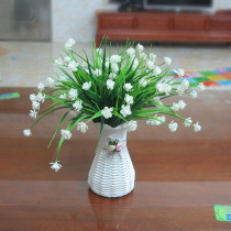 Simulation bouquet vase flower arrangement set living room decoration plastic fake flowers green plant decoration home indoor potted decoration