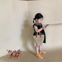 ins Korean childrens bag Cute little girl messenger bag Childrens straw bag messenger bag girls shoulder woven bag