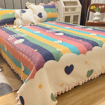 Thickened milk velvet cotton bed cover three-piece set 2021 new autumn and winter tatami Crystal velvet bed sheet special Kang cover